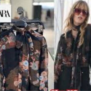 Zara Black Floral Blouse